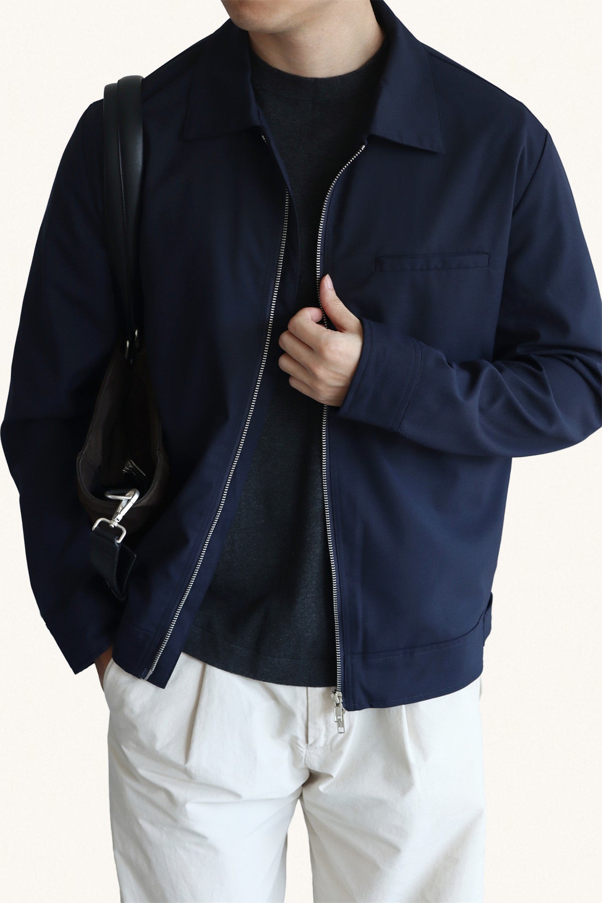 MONSEN Suitory Drapey Plain-Weave Lapel Jacket in Performance Blend product image