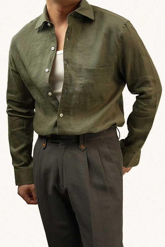 MONSEN Suitory 100% Linen Relaxed Shirt product image