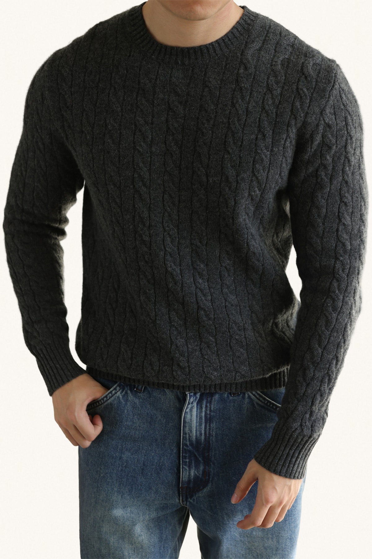 MONSEN Suitory Merino Wool Cable-Knit Sweater product image