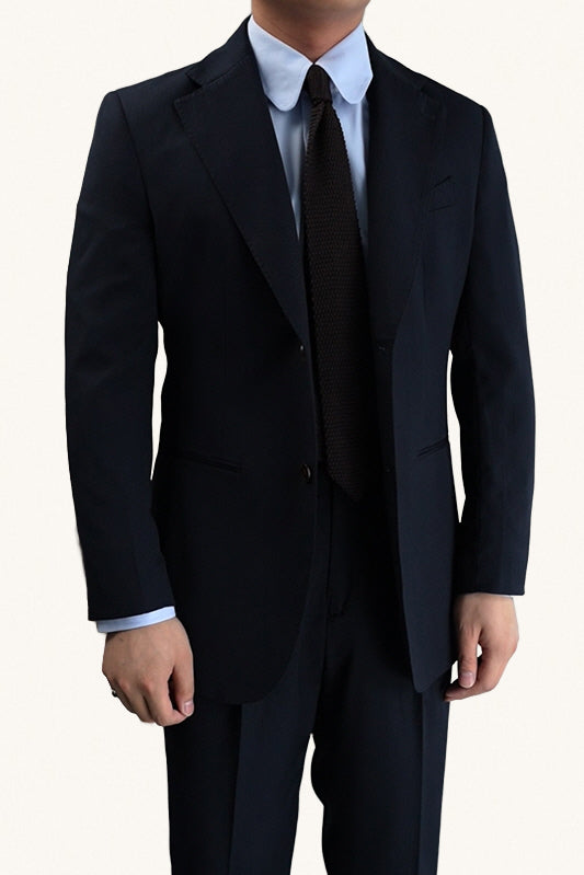 MONSEN Suitory Napoli Navy Dark-Stripe Suit in Wool product image