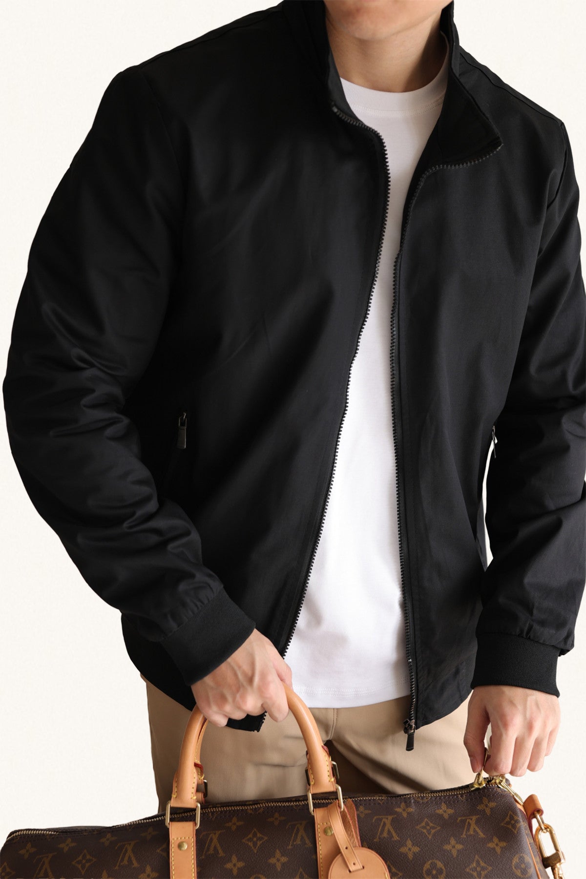 MONSEN Suitory Lightweight G9 Harrington Stand Collar Jacket in Performance Blend product image