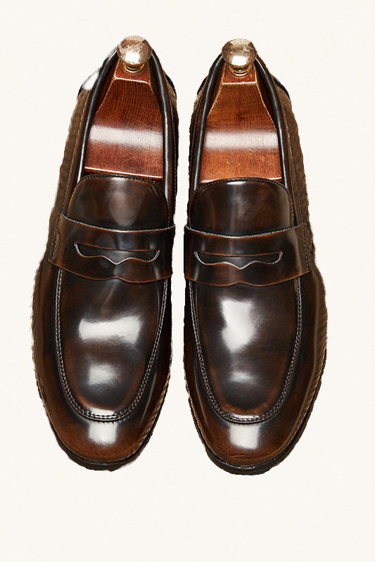 MONSEN Suitory Round Toe Slip-On Loafers in Denim product image