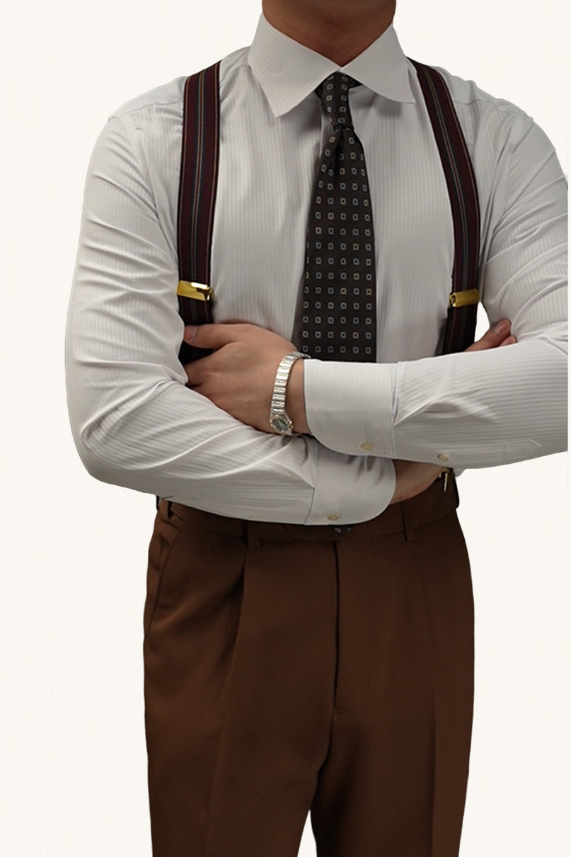 MONSEN Suitory Windsor-Collar Stripe Shirt in Cotton product image