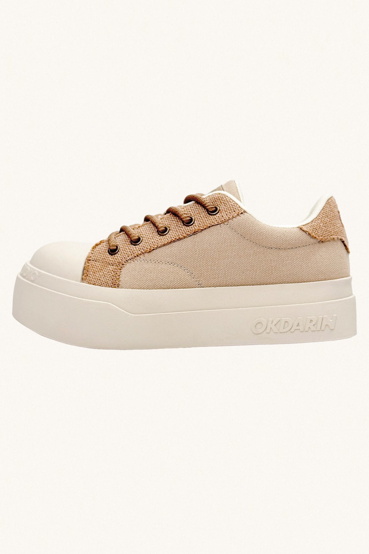 MONSEN Suitory Round-Toe Height-Boost Sneakers in Denim product image