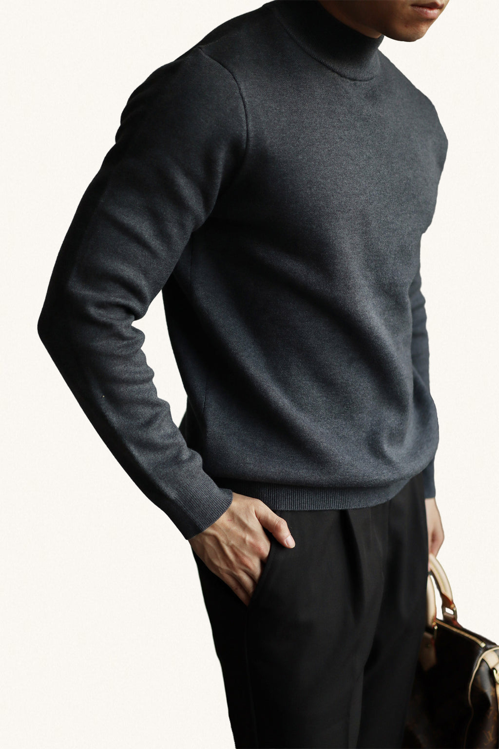 MONSEN Suitory Mid-Neck Ribbed Knit in Cotton product image