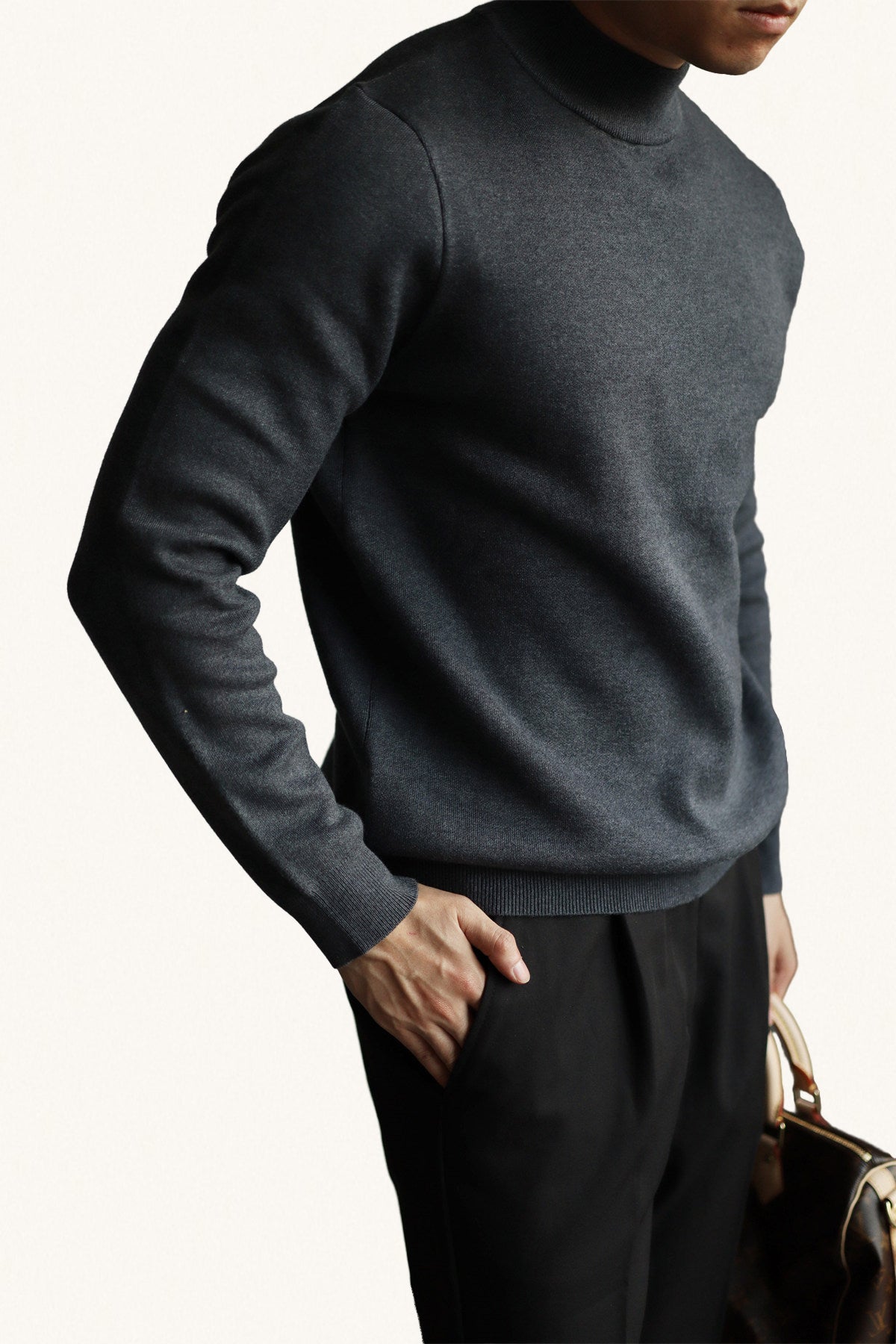 MONSEN Suitory Mid-Neck Ribbed Knit in Cotton product image