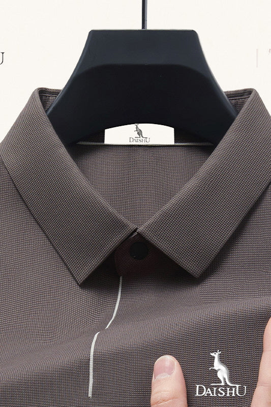 MONSEN Suitory Ice-Silk Seamless Short-Sleeve Polo in Silk Blend product image