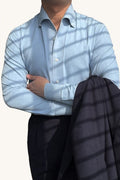 MONSEN Suitory One-Piece Collar Denim Shirt front view