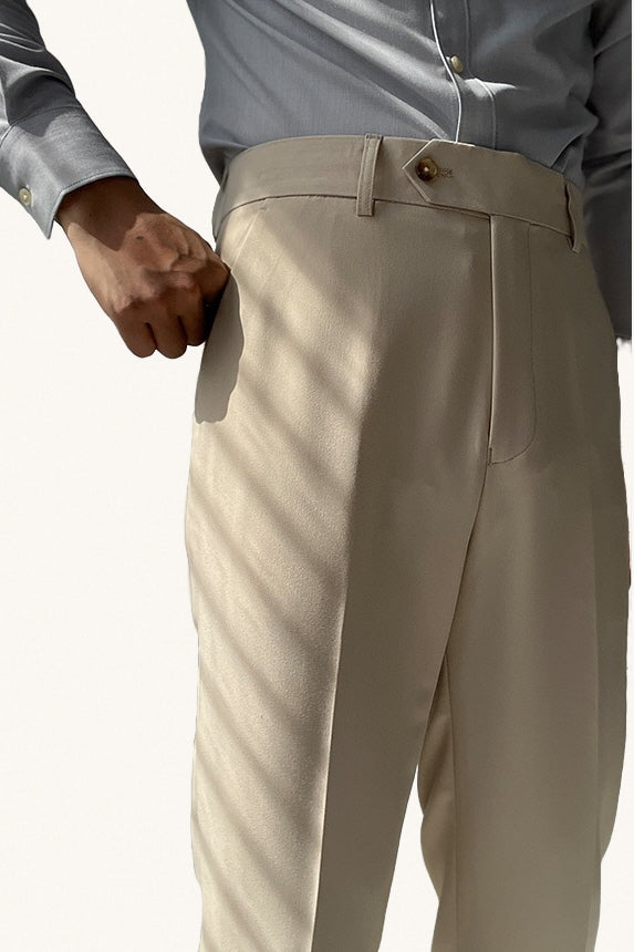 MONSEN Suitory Wrinkle-Resistant Textured Trousers in Performance Blend product image