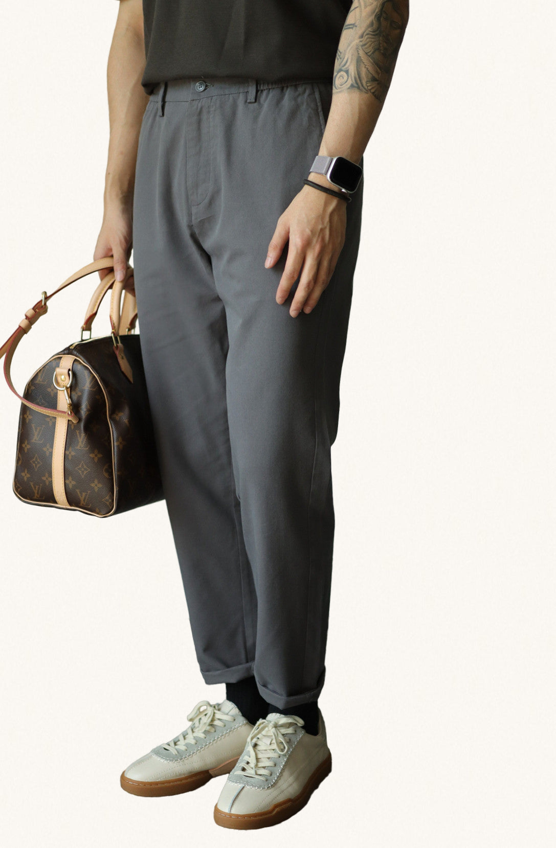 MONSEN Suitory Tencel Straight-Leg Cropped Trousers product image