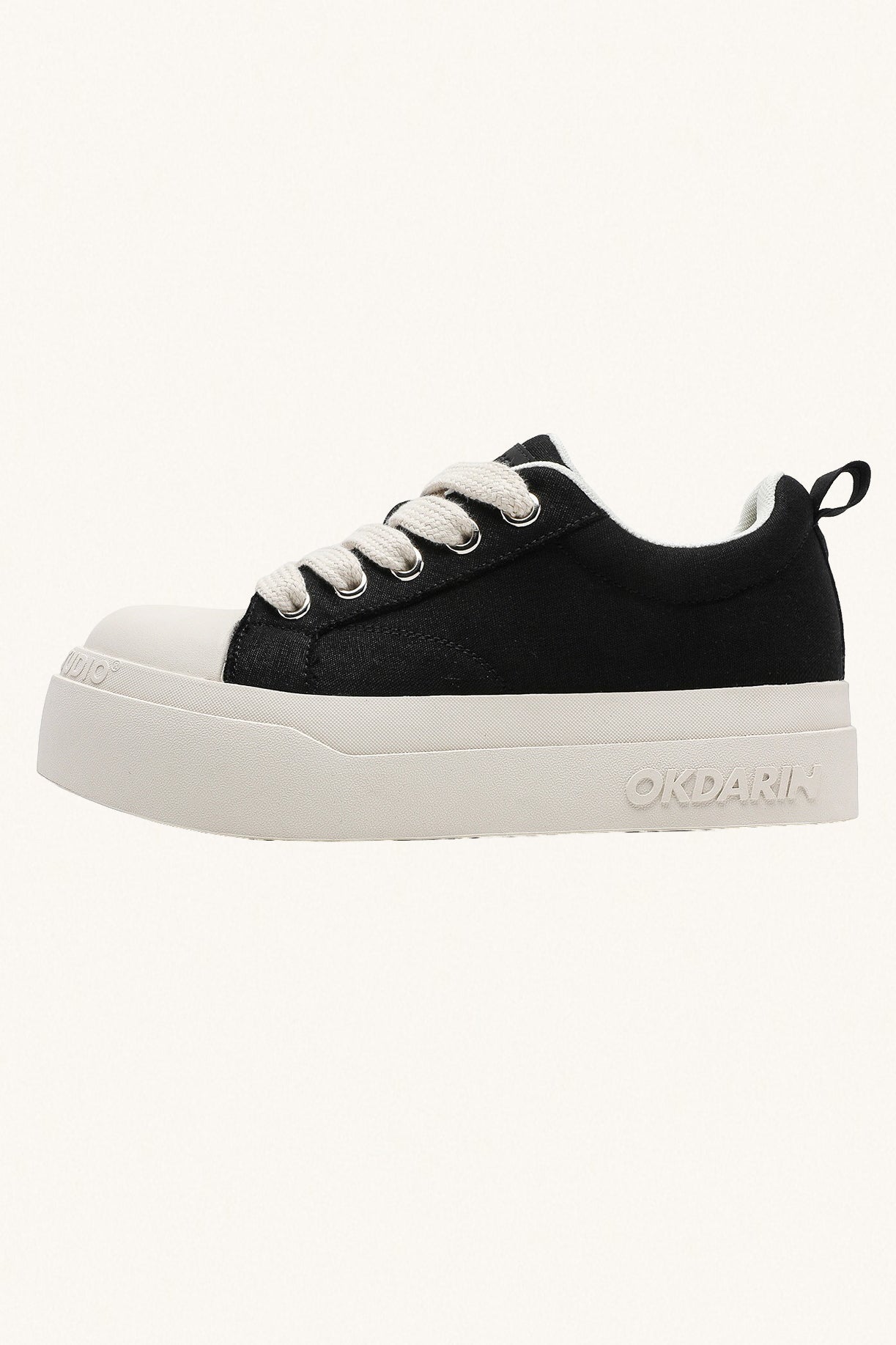 MONSEN Suitory Round-Toe Height-Boost Sneakers in Denim product image
