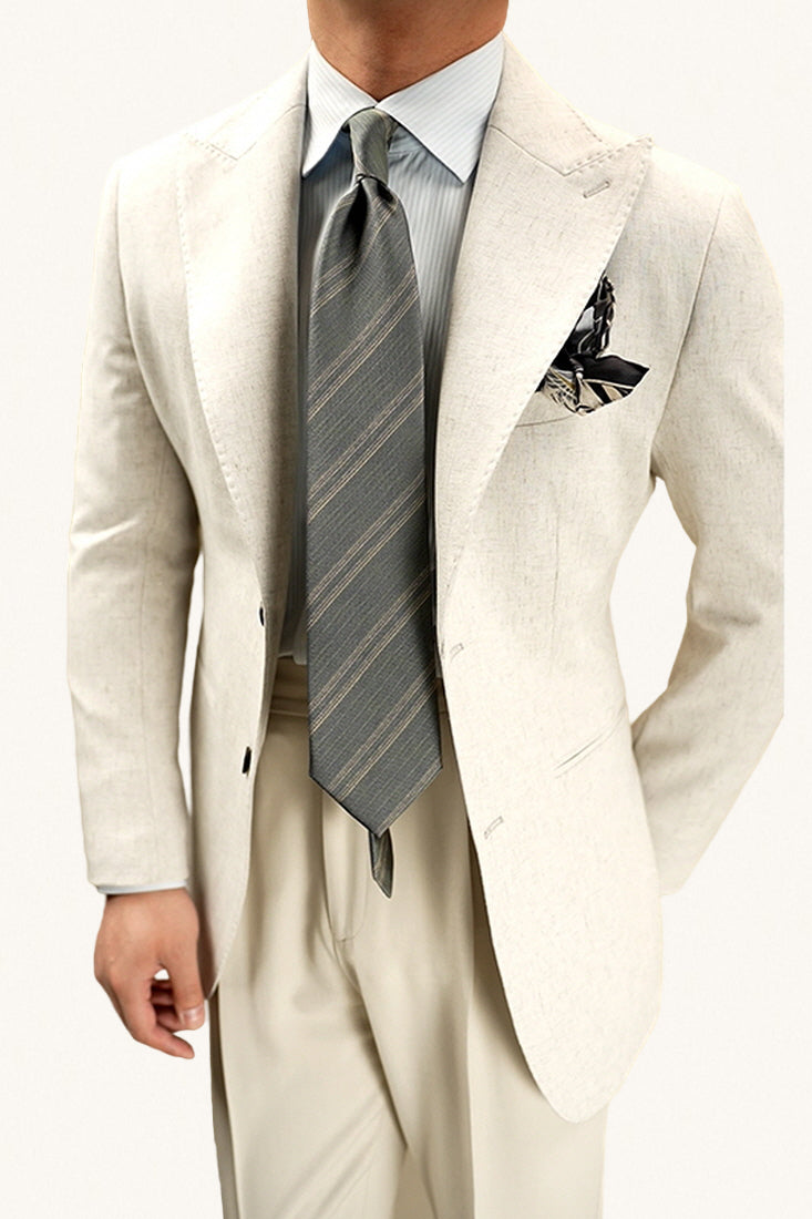 MONSEN Suitory Neapolitan Linen-Blend Slim Blazer/Suit product image