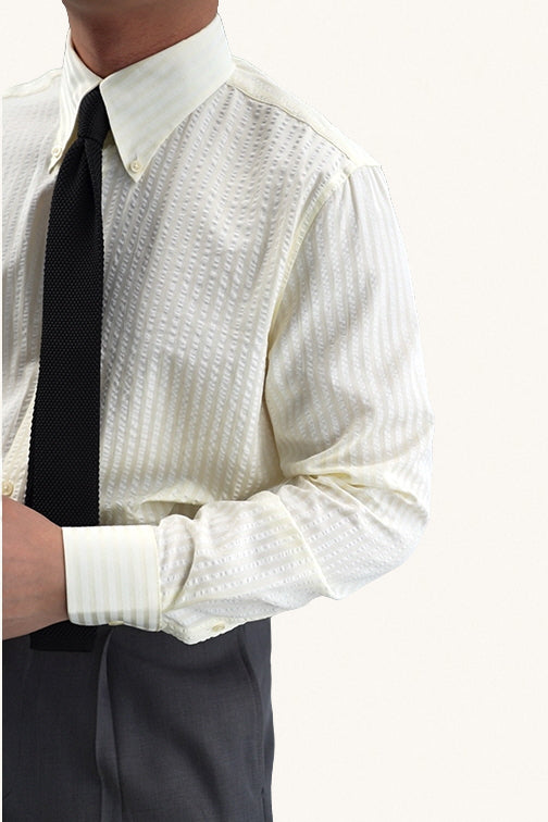 MONSEN Suitory Seersucker Stripe Shirt in Cotton product image