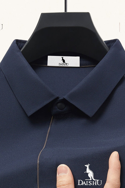 MONSEN Suitory Ice-Silk Seamless Short-Sleeve Polo in Silk Blend product image