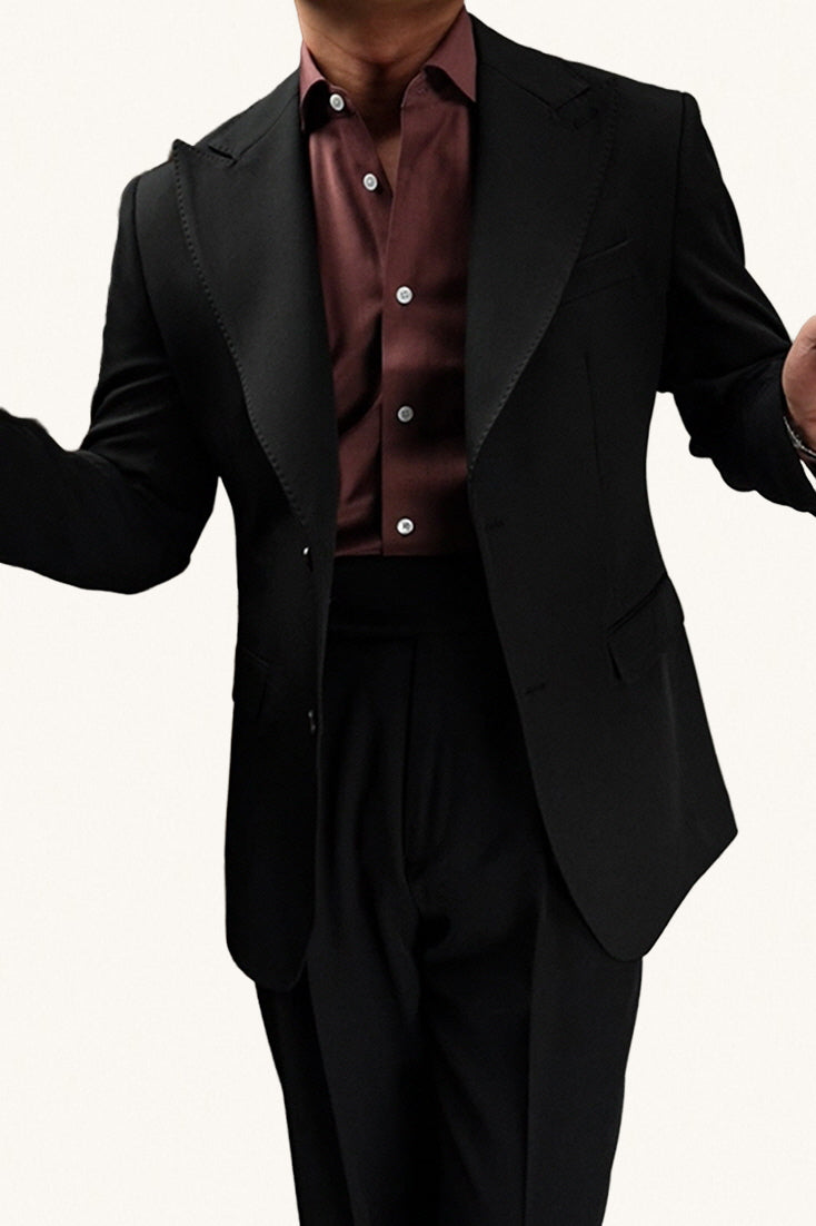 MONSEN Suitory Naples Retro Peaked Lapel Suit in Performance Blend product image
