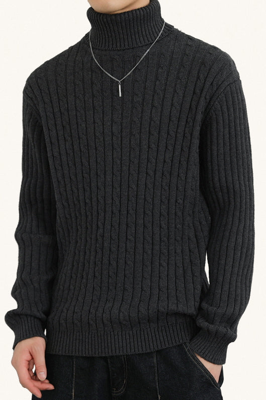 MONSEN Suitory Cotton Turtleneck Stretch Sweater product image