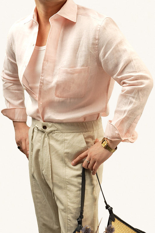 MONSEN Suitory 100% Linen Relaxed Shirt product image