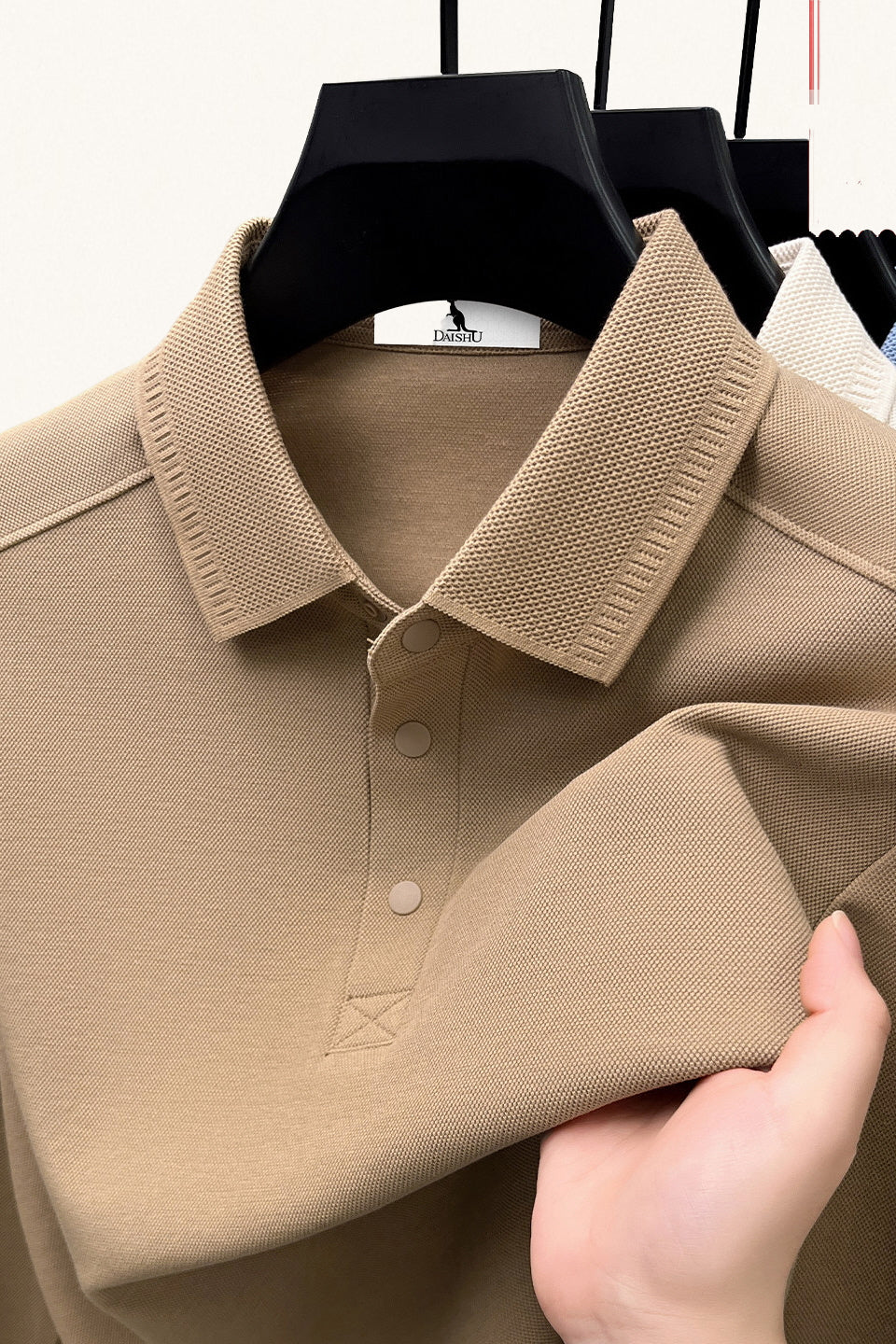 MONSEN Suitory Cotton-Blend Long-Sleeve Polo product image
