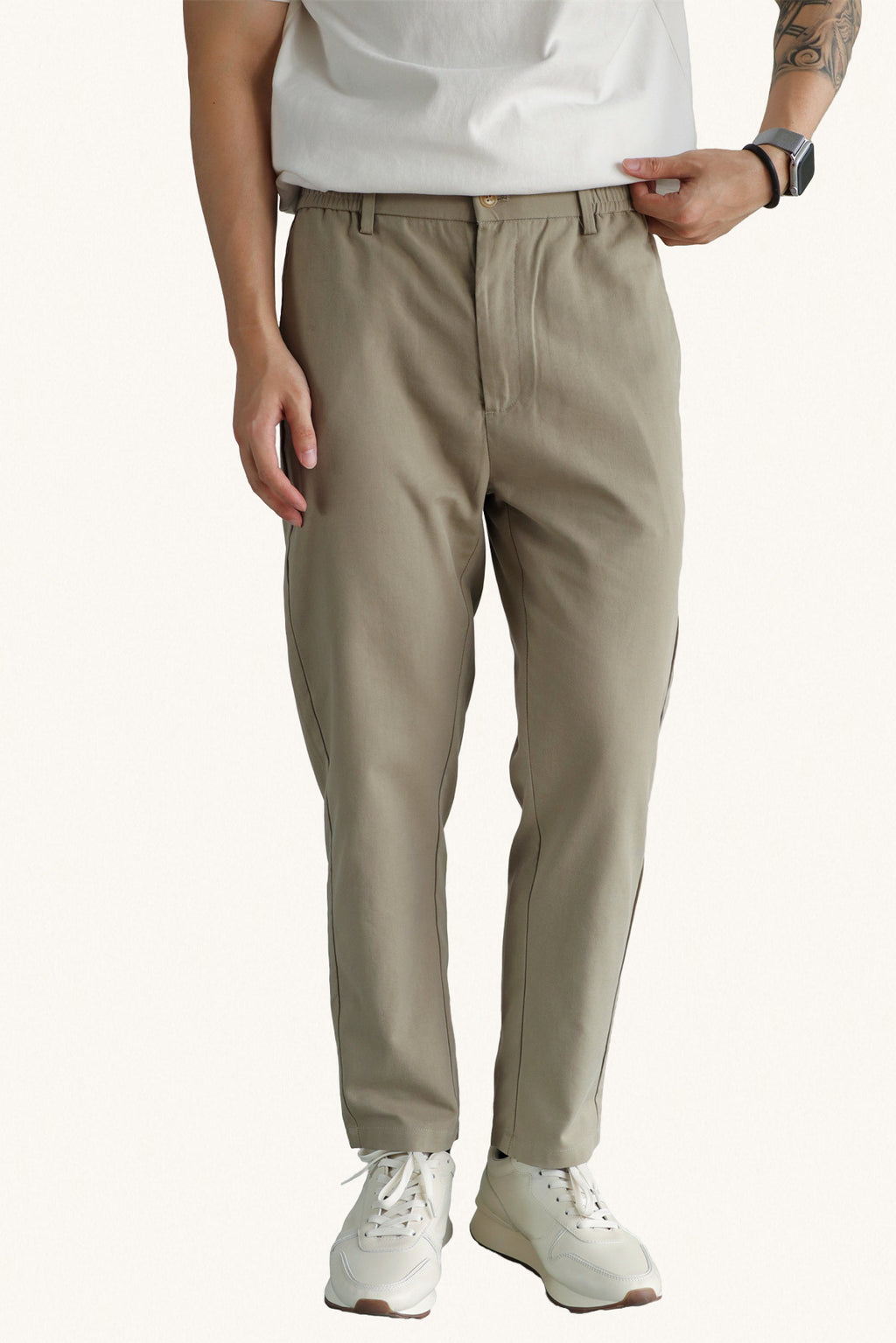 MONSEN Suitory Tencel Straight-Leg Cropped Trousers product image