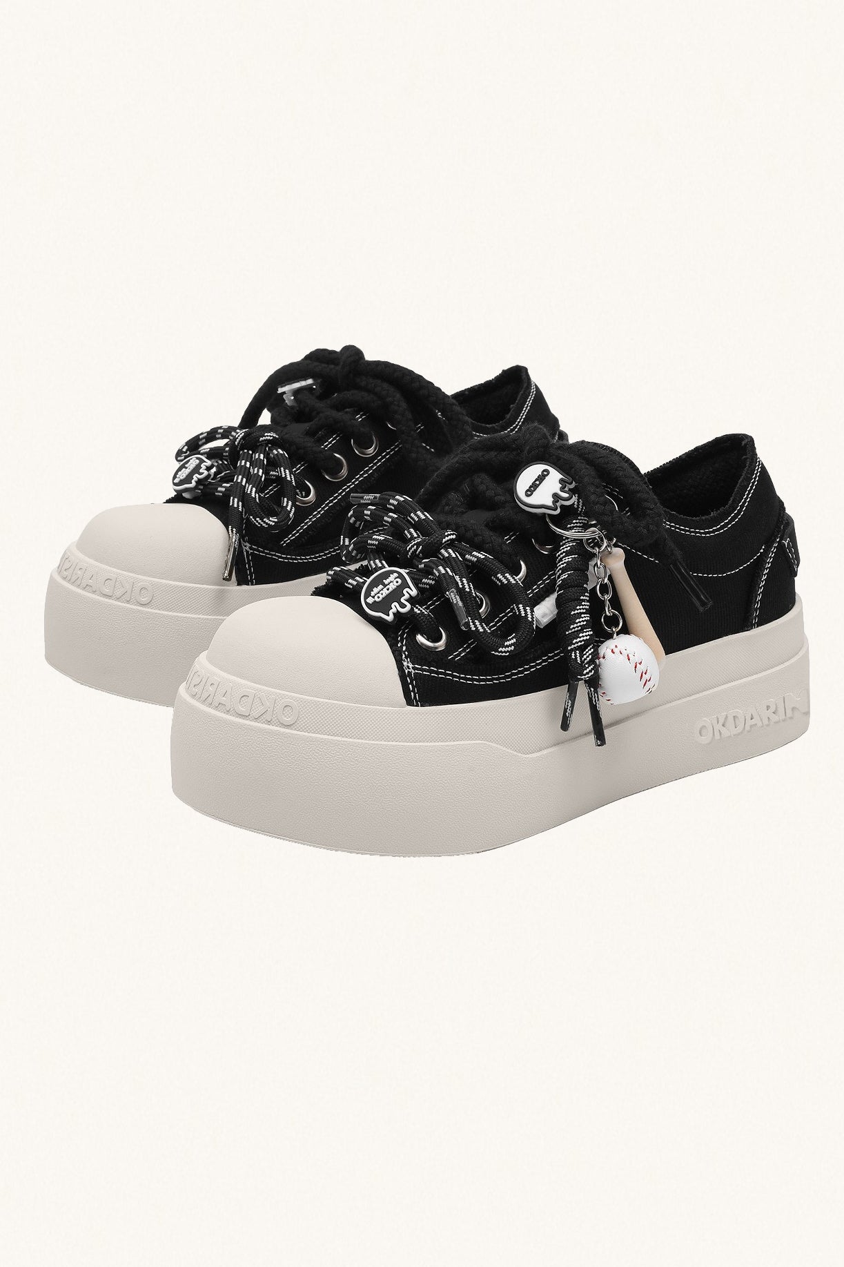 MONSEN Suitory Round-Toe Height-Boost Sneakers in Denim product image