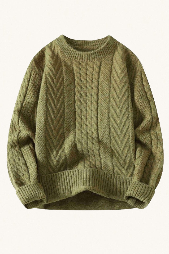 MONSEN Suitory Lazy-Slim Cable Sweater in Performance Blend product image