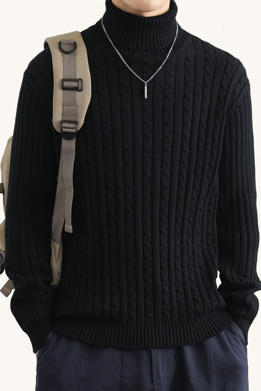 MONSEN Suitory Cotton Turtleneck Stretch Sweater product image