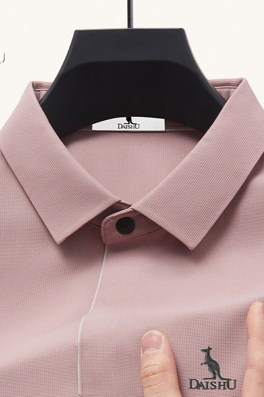 MONSEN Suitory Ice-Silk Seamless Short-Sleeve Polo in Silk Blend product image