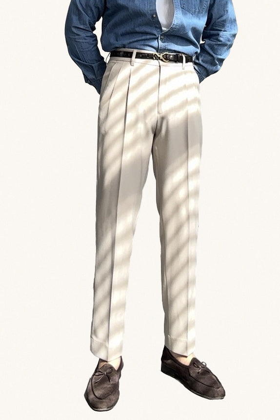MONSEN Suitory Wrinkle-Resistant Textured Trousers in Performance Blend product image