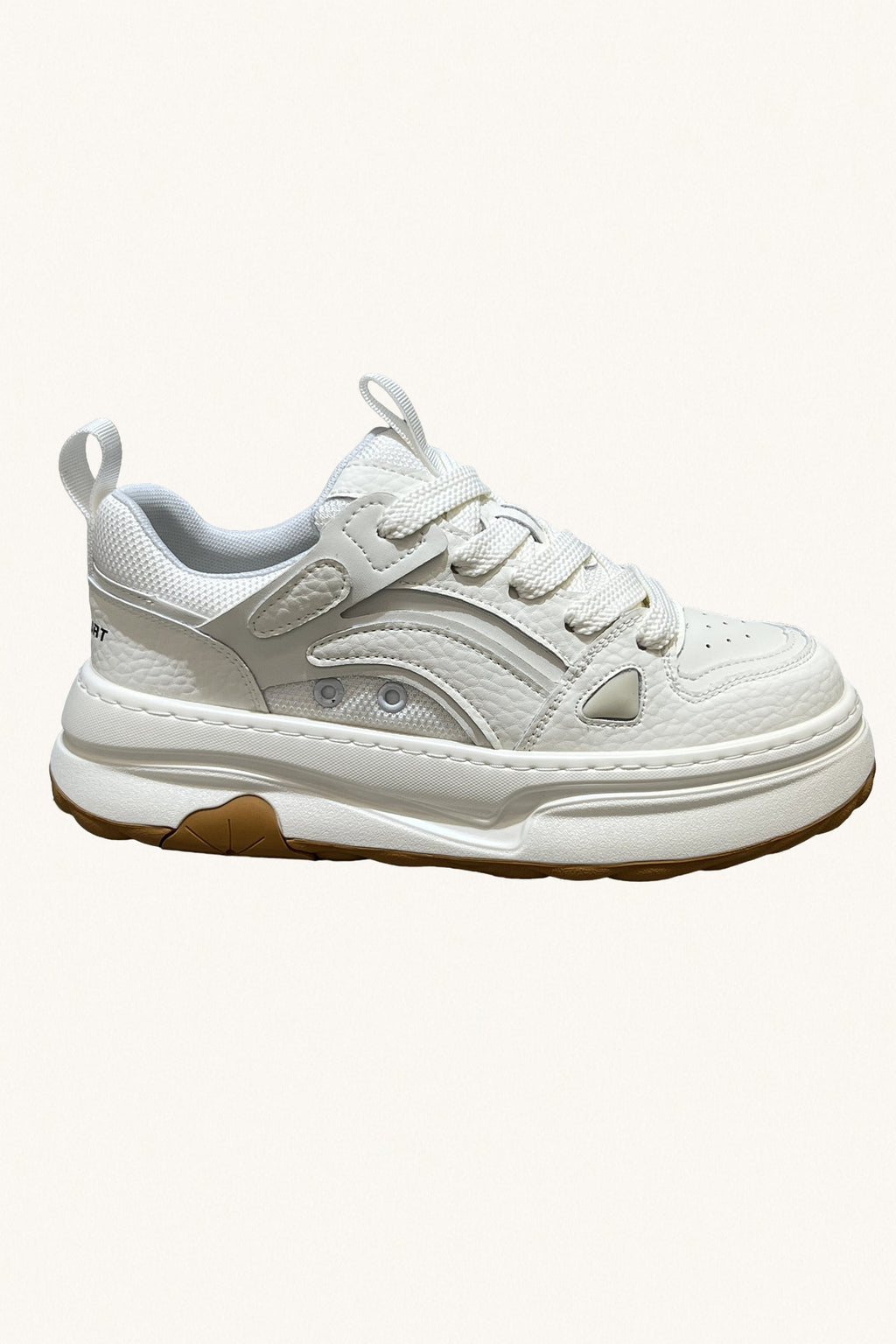 MONSEN Suitory White Low-Top Court Sneakers in Leather product image