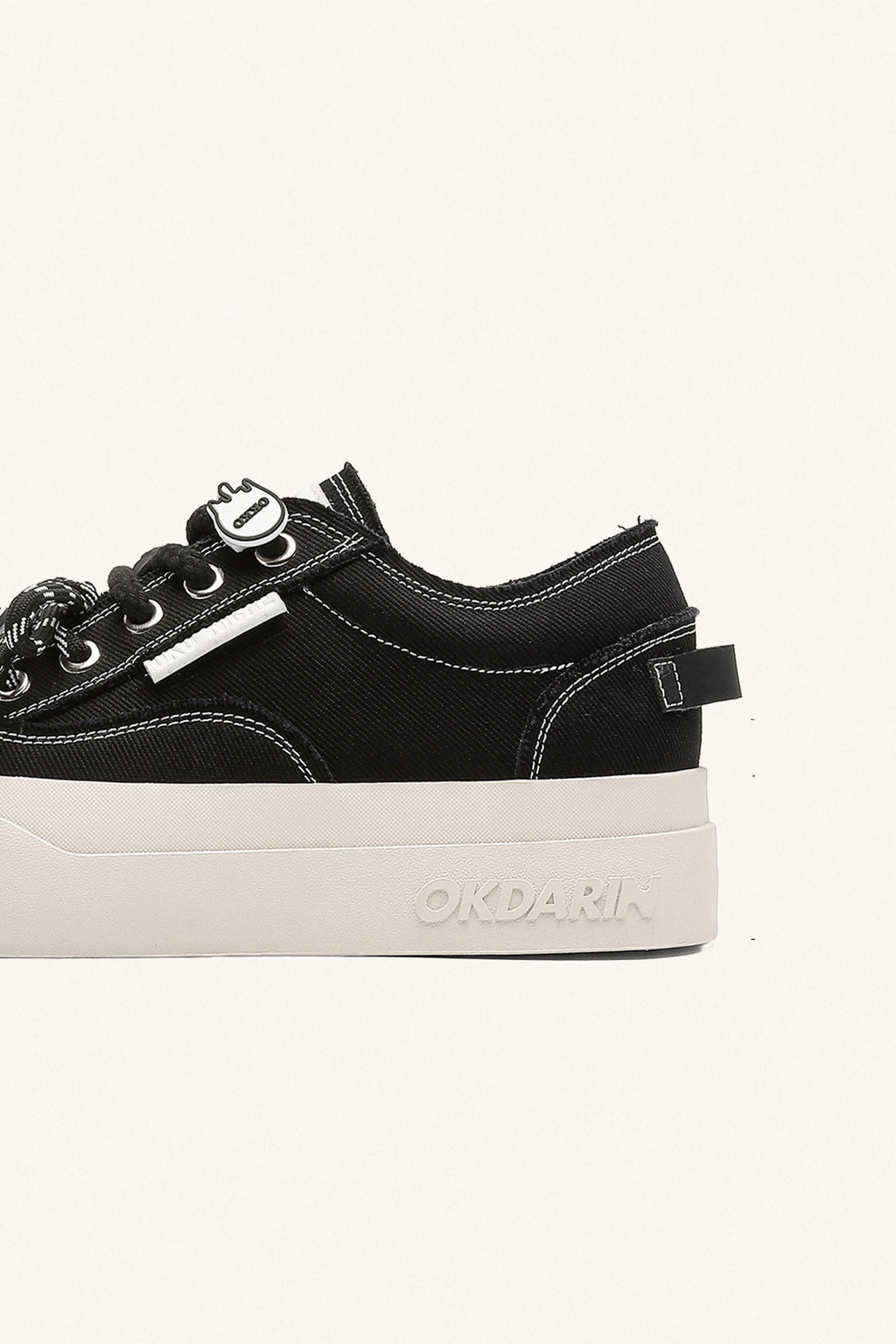 MONSEN Suitory Round-Toe Height-Boost Sneakers in Denim product image