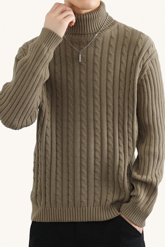 MONSEN Suitory Cotton Turtleneck Stretch Sweater product image