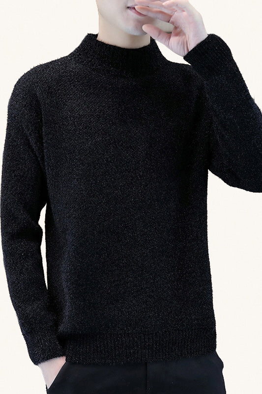 MONSEN Suitory Mock-Neck Fleece Chenille Sweater in Fleece-Lined product image