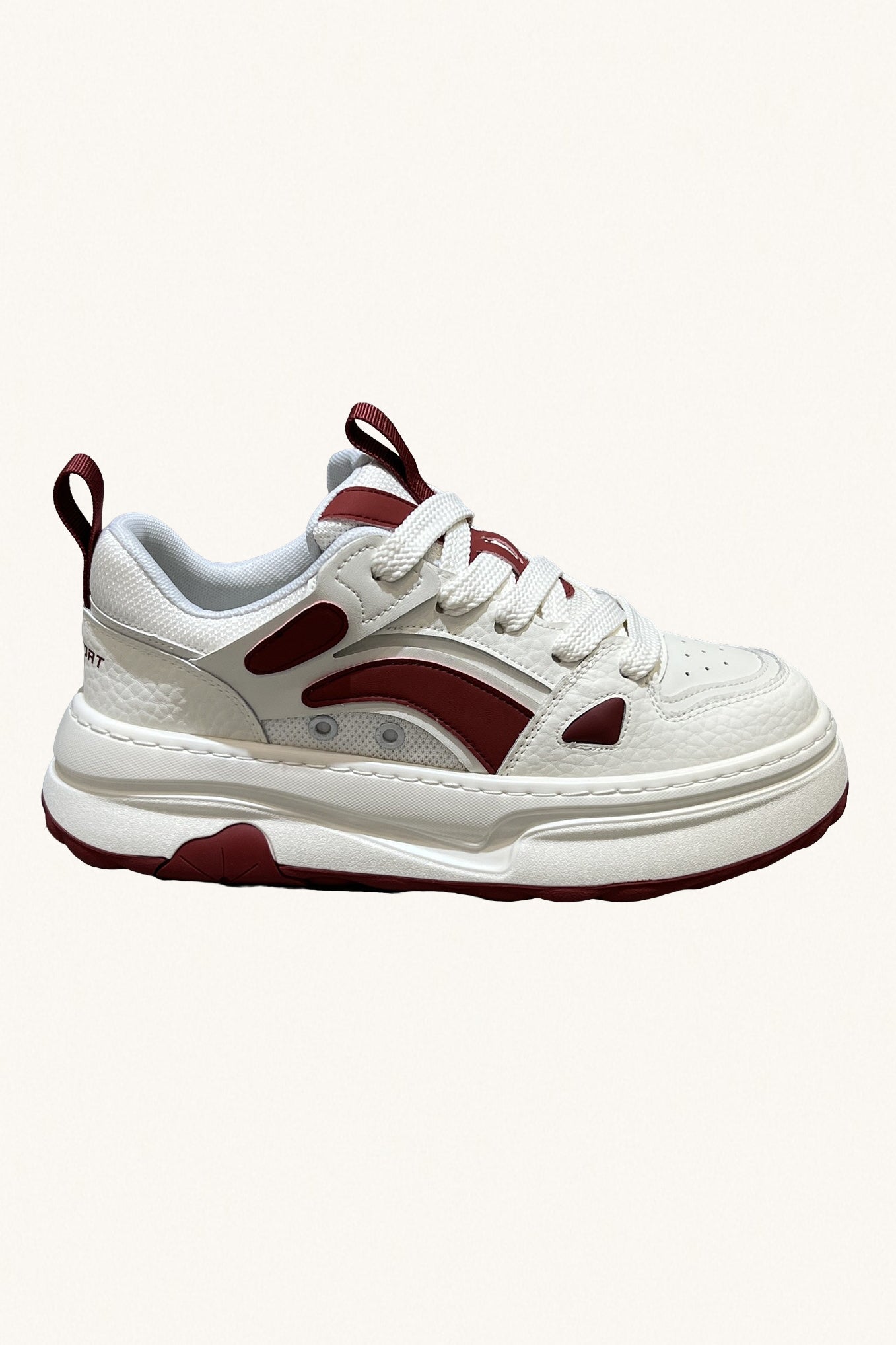 MONSEN Suitory White Low-Top Court Sneakers in Leather product image