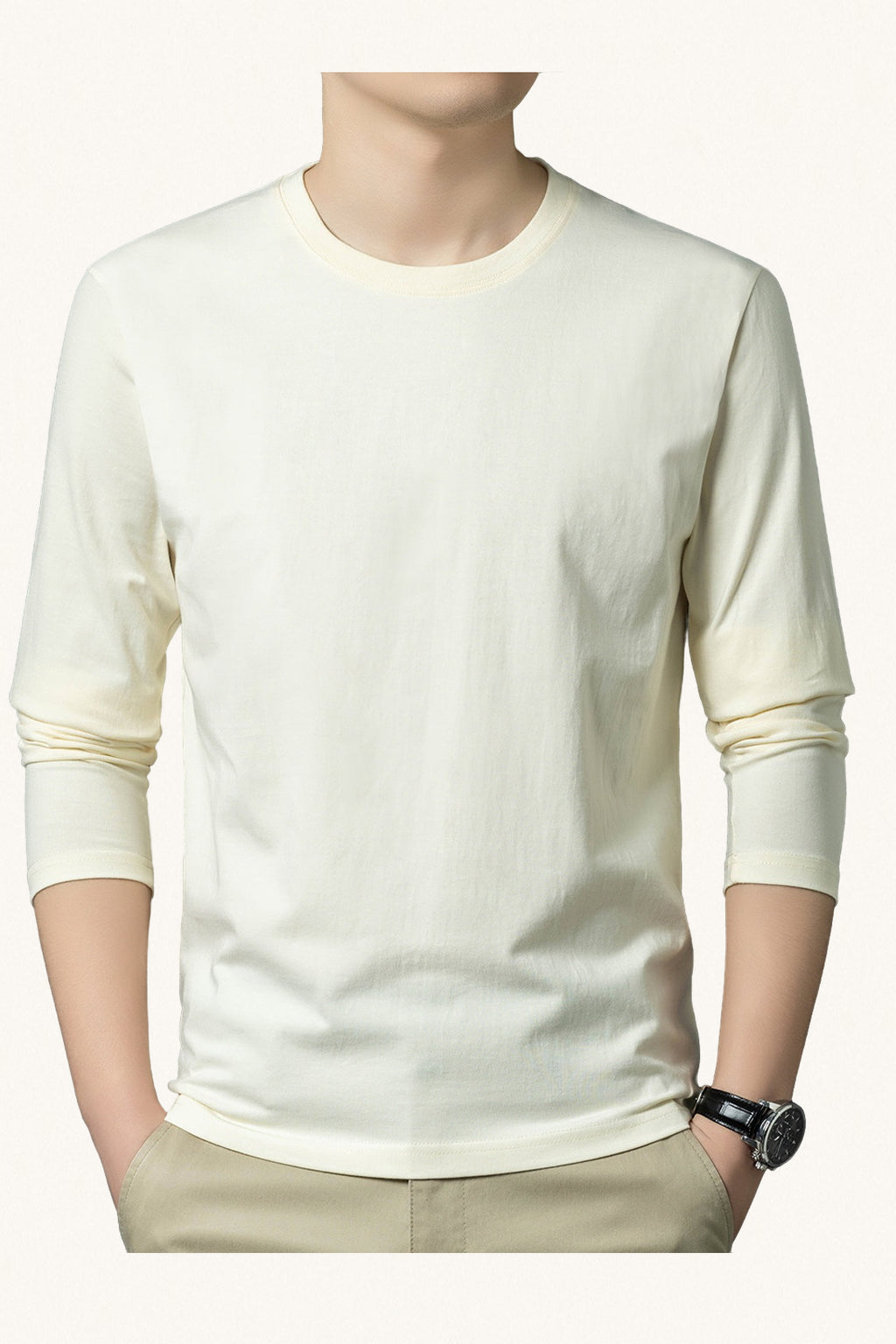 MONSEN Suitory Long Sleeve Crewneck T-Shirt in Cotton product image