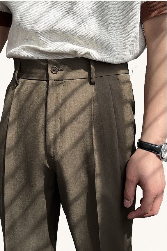 MONSEN Suitory Wrinkle-Resistant Textured Trousers in Performance Blend product image