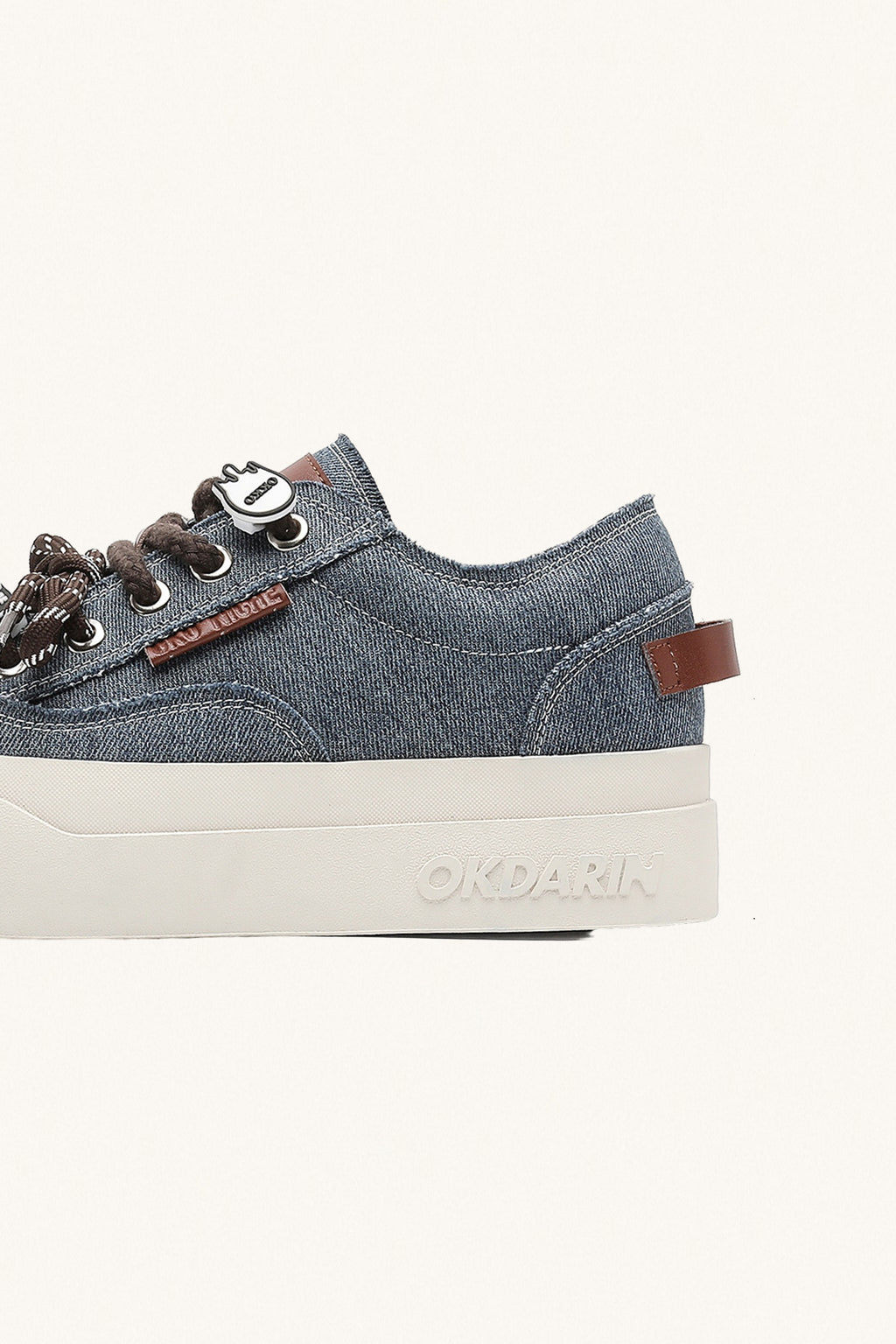 MONSEN Suitory Round-Toe Height-Boost Sneakers in Denim product image