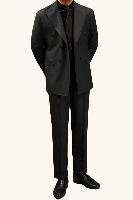 MONSEN Suitory Double-Breasted Peak Lapel Suit Set in Wool product image