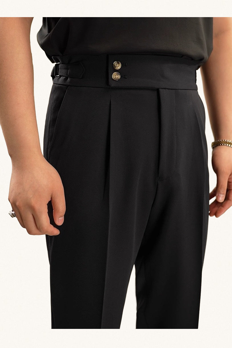 MONSEN Suitory Neapolitan High-Waist Straight Trousers in Performance Blend product image
