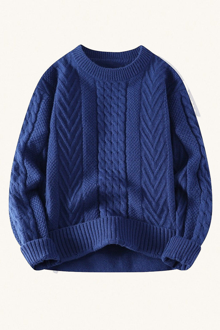 MONSEN Suitory Lazy-Slim Cable Sweater in Performance Blend product image