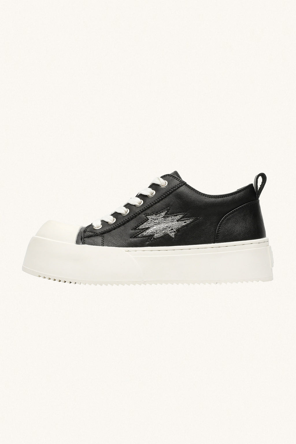 MONSEN Suitory Round-Toe Height-Boost Sneakers in Denim product image