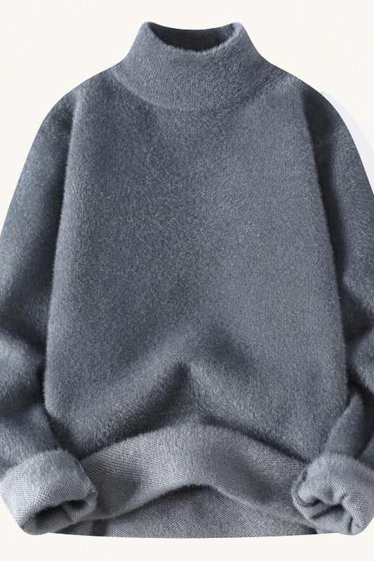 MONSEN Suitory Mock-Neck Fleece Chenille Sweater in Fleece-Lined product image