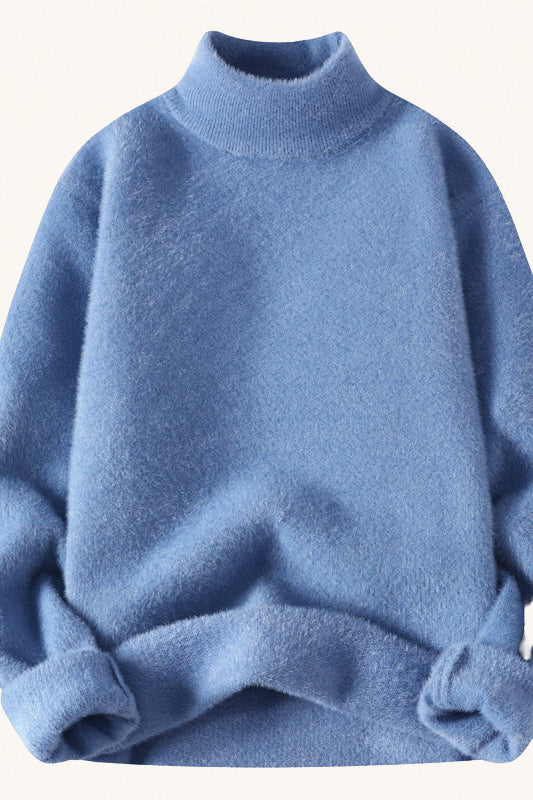 MONSEN Suitory Mock-Neck Fleece Chenille Sweater in Fleece-Lined product image