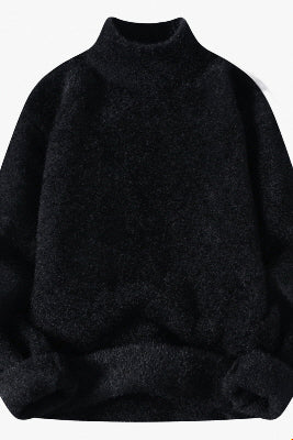 MONSEN Suitory Mock-Neck Fleece Chenille Sweater in Fleece-Lined product image
