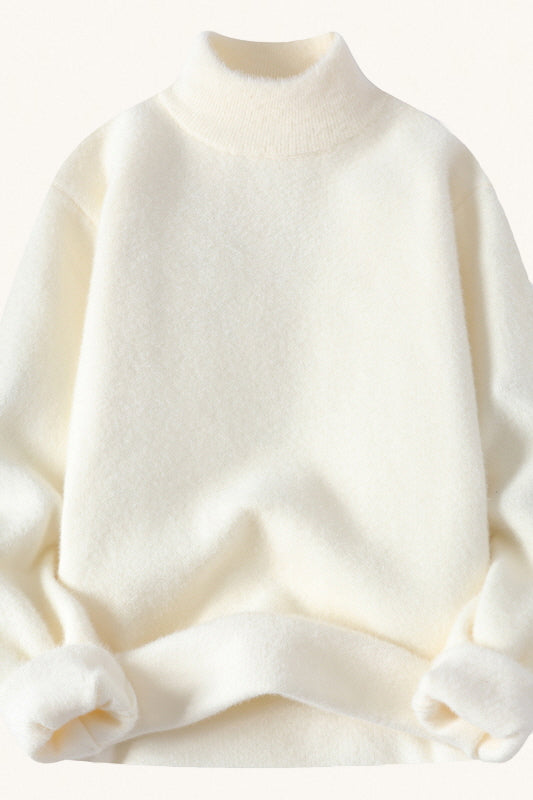 MONSEN Suitory Mock-Neck Fleece Chenille Sweater in Fleece-Lined product image