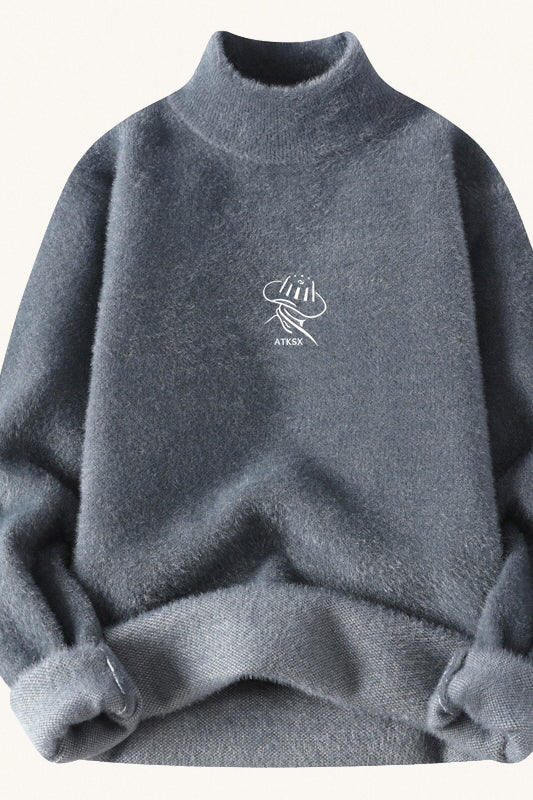 MONSEN Suitory Mock-Neck Fleece Chenille Sweater in Fleece-Lined product image