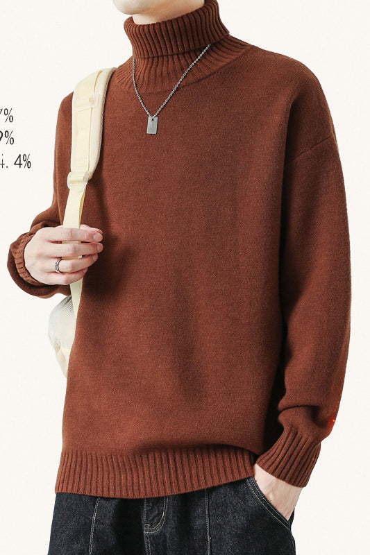 MONSEN Suitory Cotton Turtleneck Stretch Sweater product image