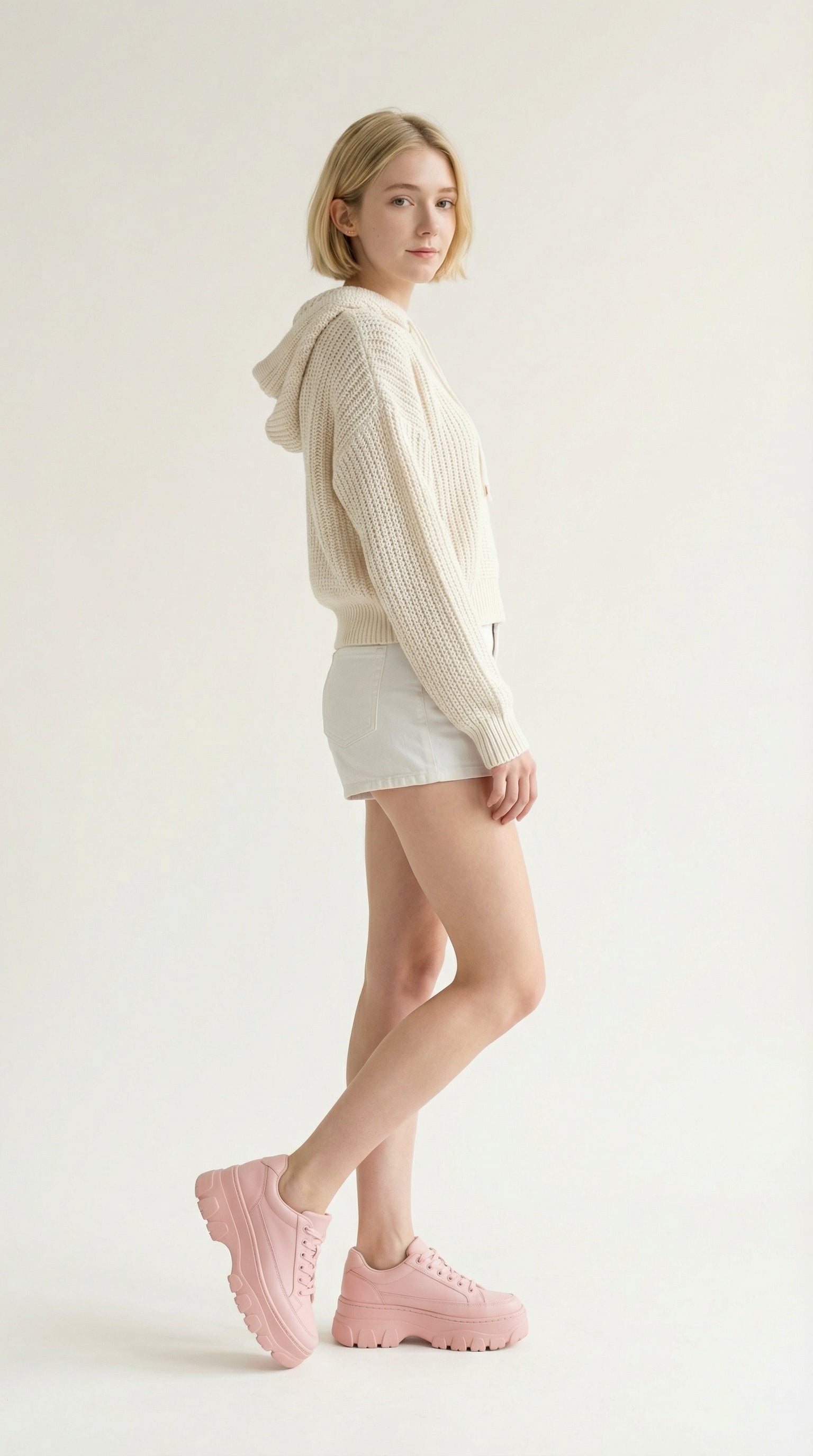 MONSEN Suitory Breathable Height-Boost Sneakers in Linen product image