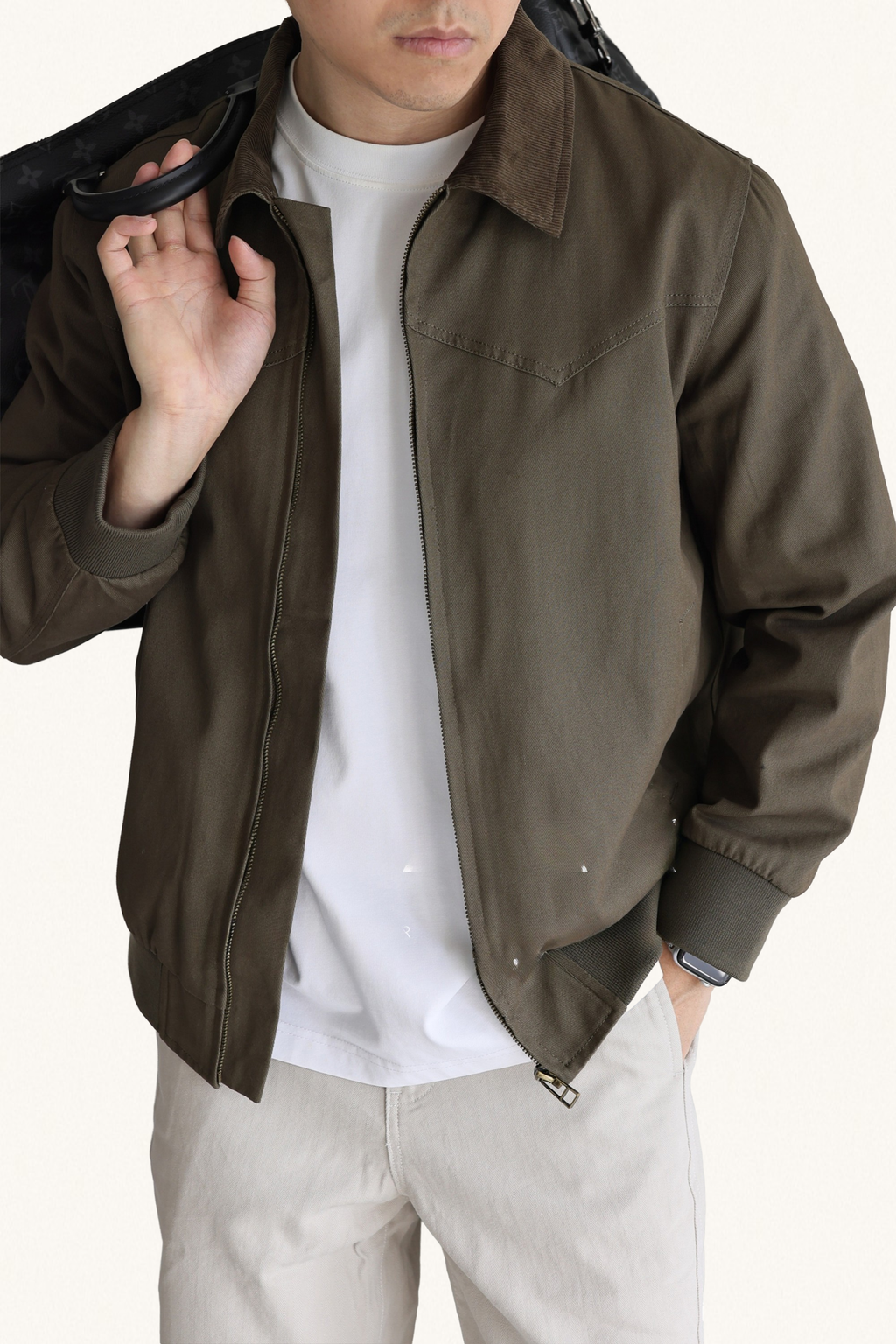 MONSEN Suitory Washed Cotton Twill Jacket front view