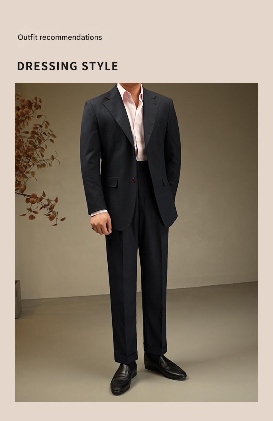 MONSEN Suitory Double-Breasted Peak Lapel Suit Set in Wool product image