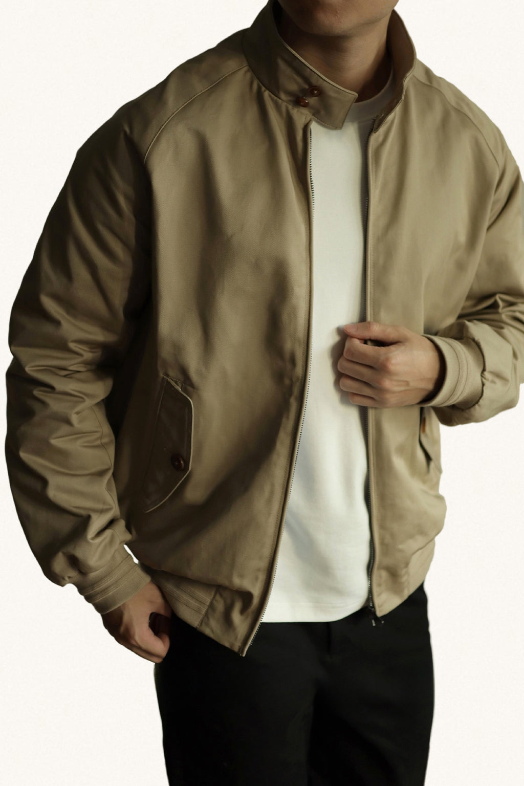 MONSEN Suitory Classic Harrington Outerwear Jacket in Cotton front view
